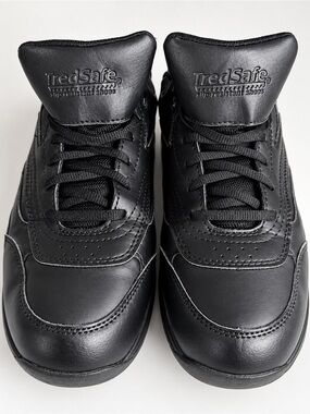 Men's Slip-Resistant Black Work Shoes